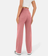 high-waisted elastic casual pants